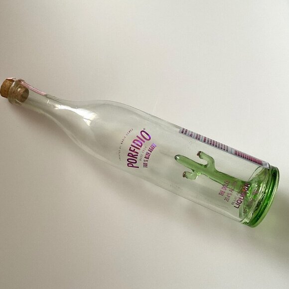 LIMITED EDITION HAND BLOWN PORFIDIO CACTUS GLASS BOTTLE - Picture 4 of 14